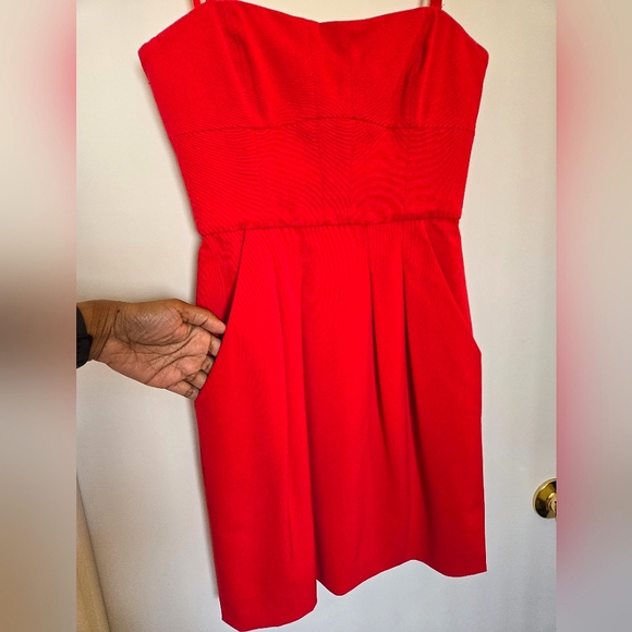BCBGMaxAzria Strapless Red Dress Size 0 - Picture 3 of 6